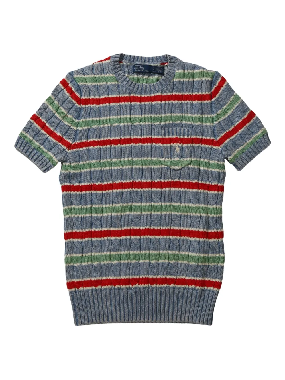 Polo Ralph Lauren striped short-sleeve knit top Blauw
