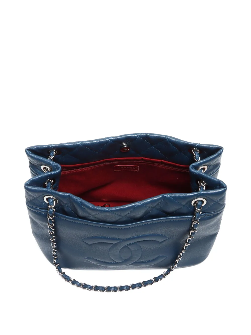 Pre-owned Chanel 2010-2011 Timeless Tote Bag In Blue