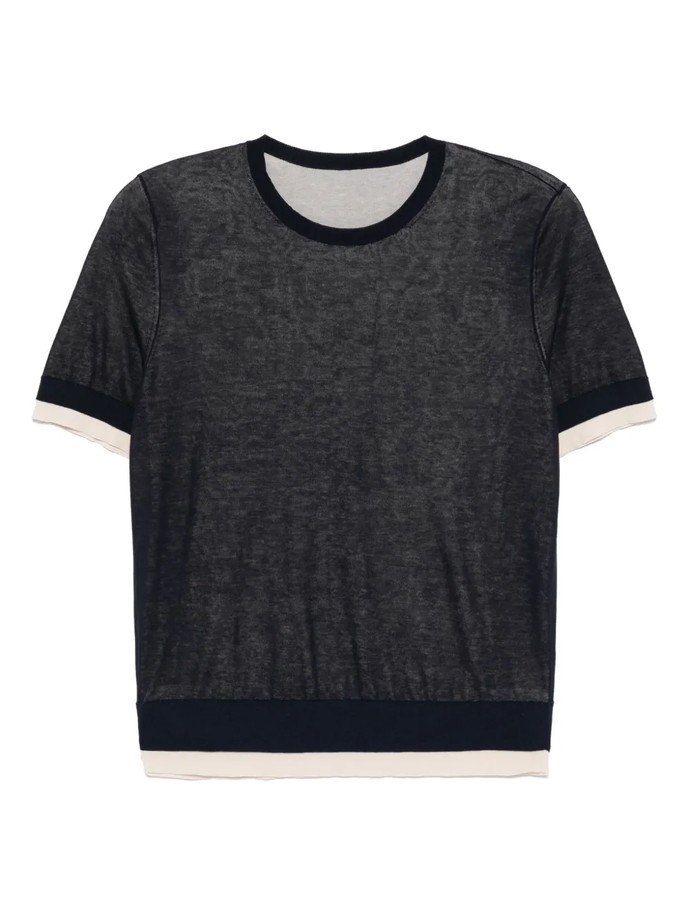 LESS SPLICED SHORT SLEEVED KNITTED T-SHIRT