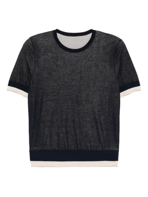 LESS spliced short sleeved knitted t-shirt