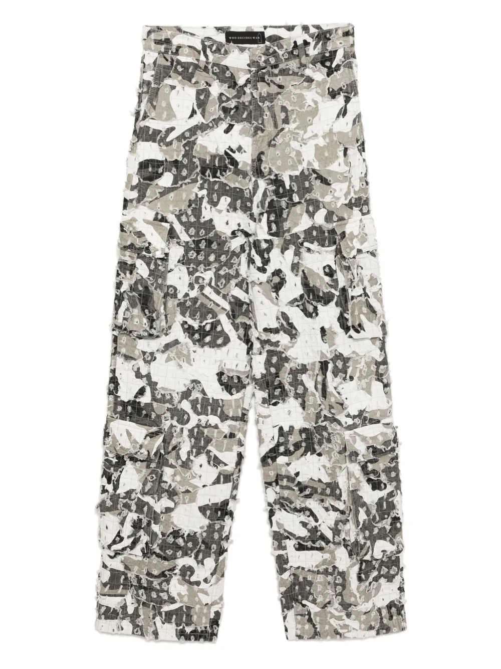 micro distressed cargo trousers