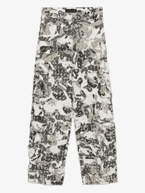 Who Decides War micro distressed cargo trousers