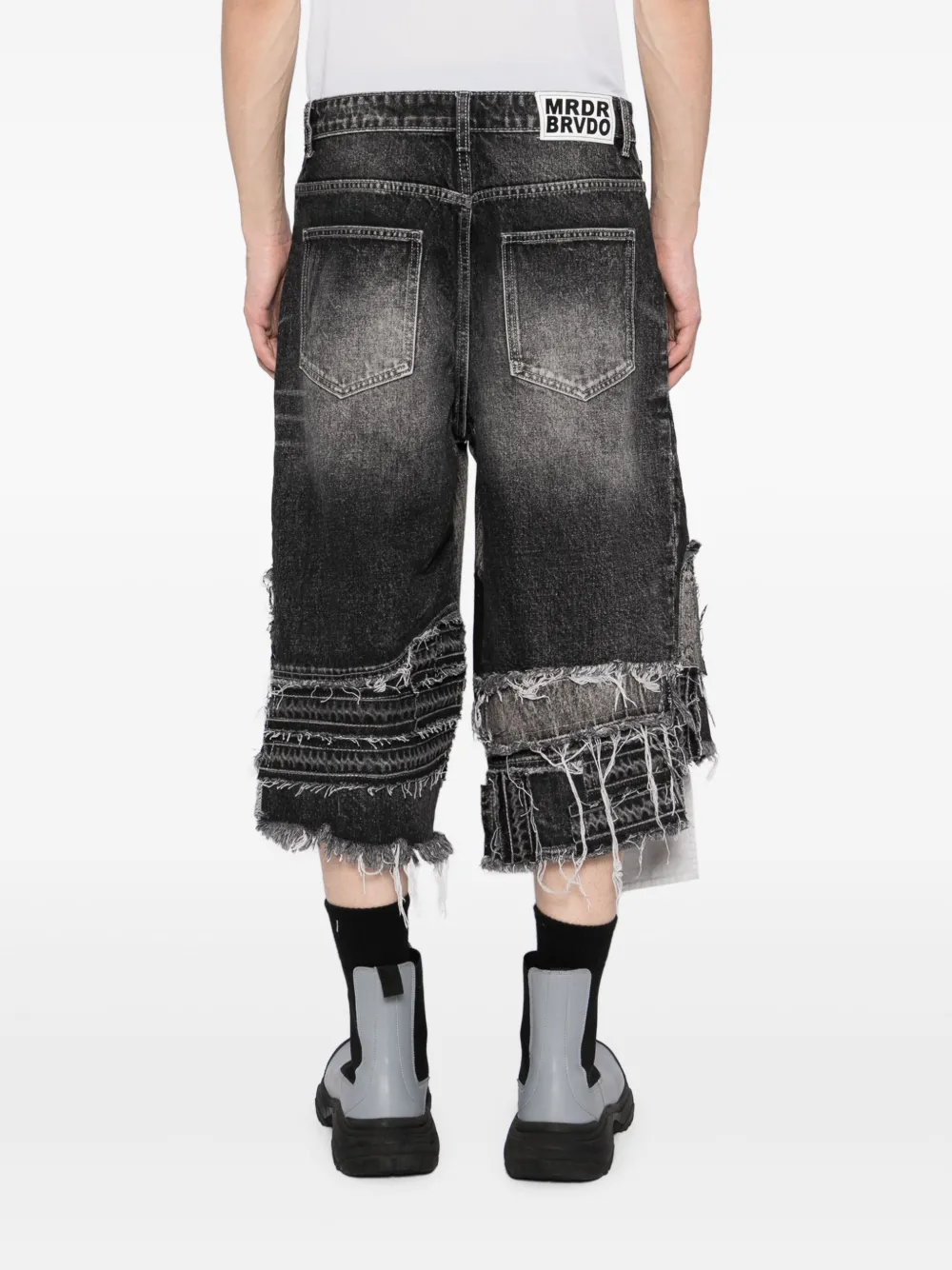 Who Decides War Denim shorts met patches Grijs