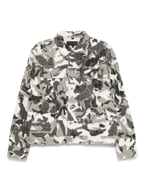 Who Decides War camo trucker jacket