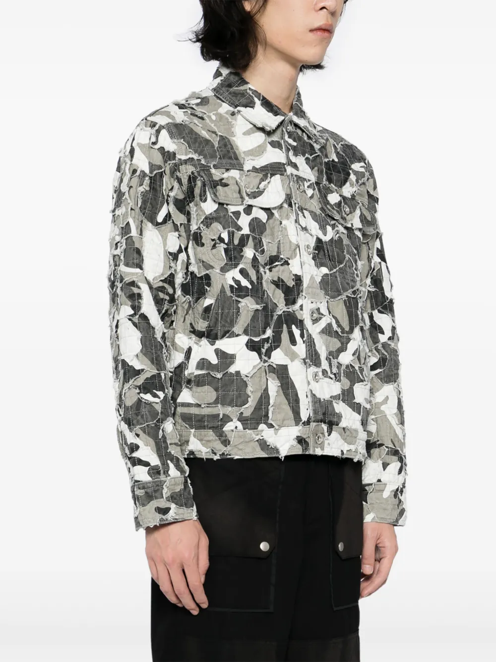 Who Decides War Camo Trucker jack Grijs