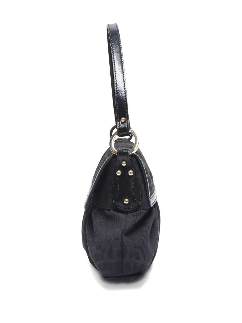 Pre-owned Fendi 2000-2020s Zucca-pattern Shoulder Bag In 黑色