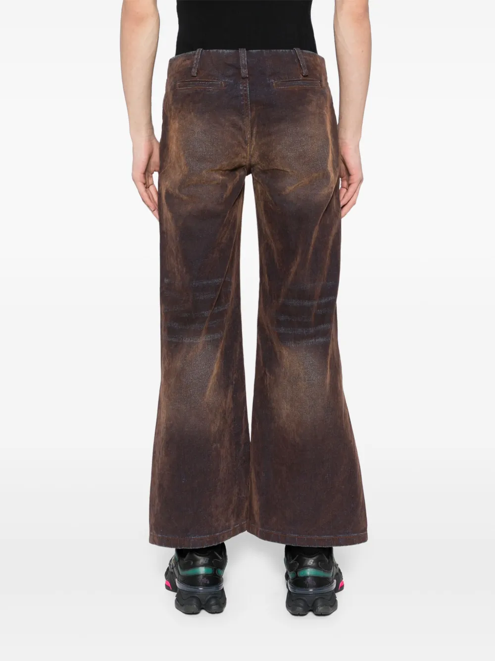 Ground Zero Katoenen flared broek Bruin