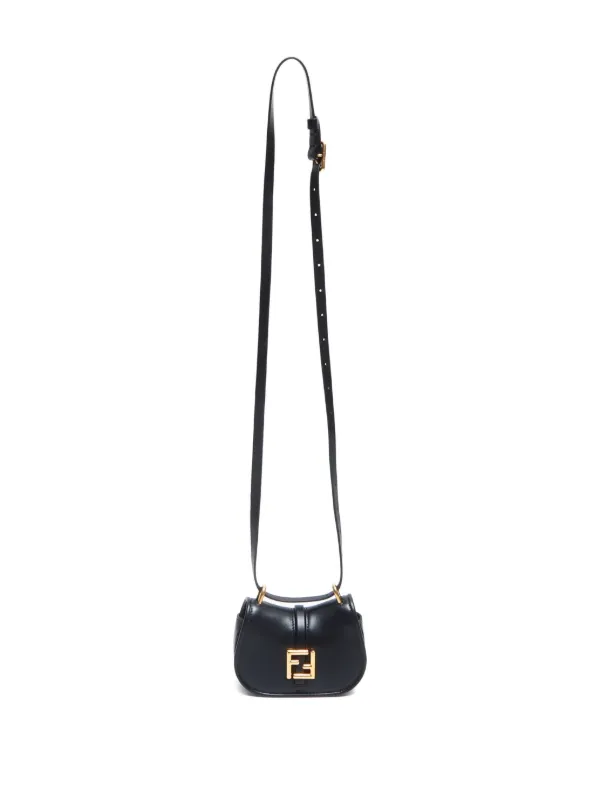 アウトレット【FENDI】BLACK☆ロゴ C'mon Nano バッグ Fendi Pre-Owned 2023 Nano C'mon Cross Body Bag | Black