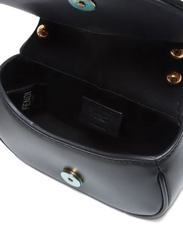 アウトレット【FENDI】BLACK☆ロゴ C'mon Nano バッグ Fendi Pre-Owned 2023 Nano C'mon Cross Body Bag | Black