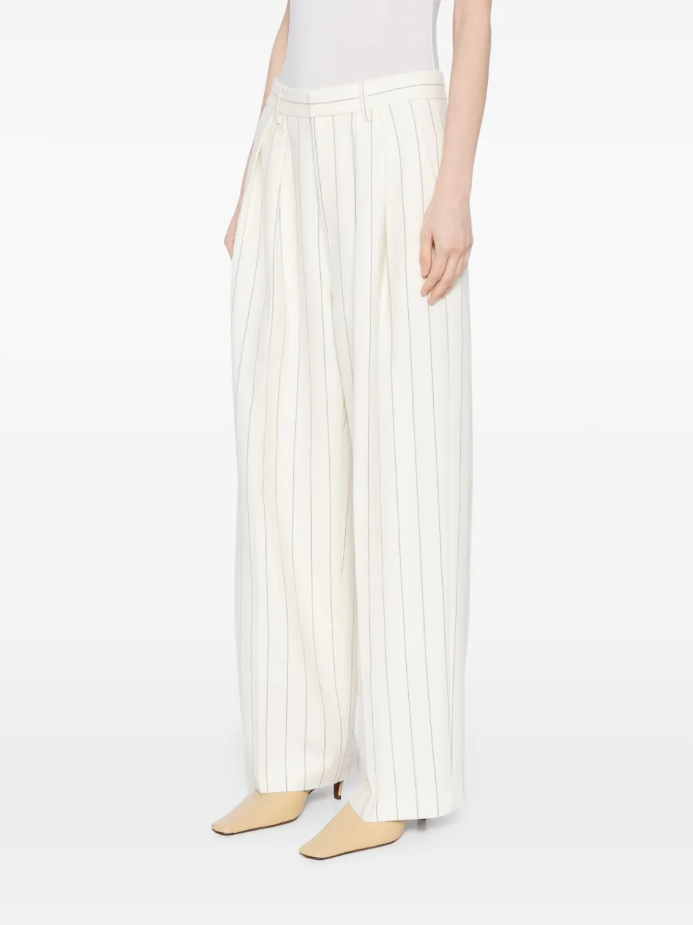 LESS STRIPED STRAIGHT LEG PANTS