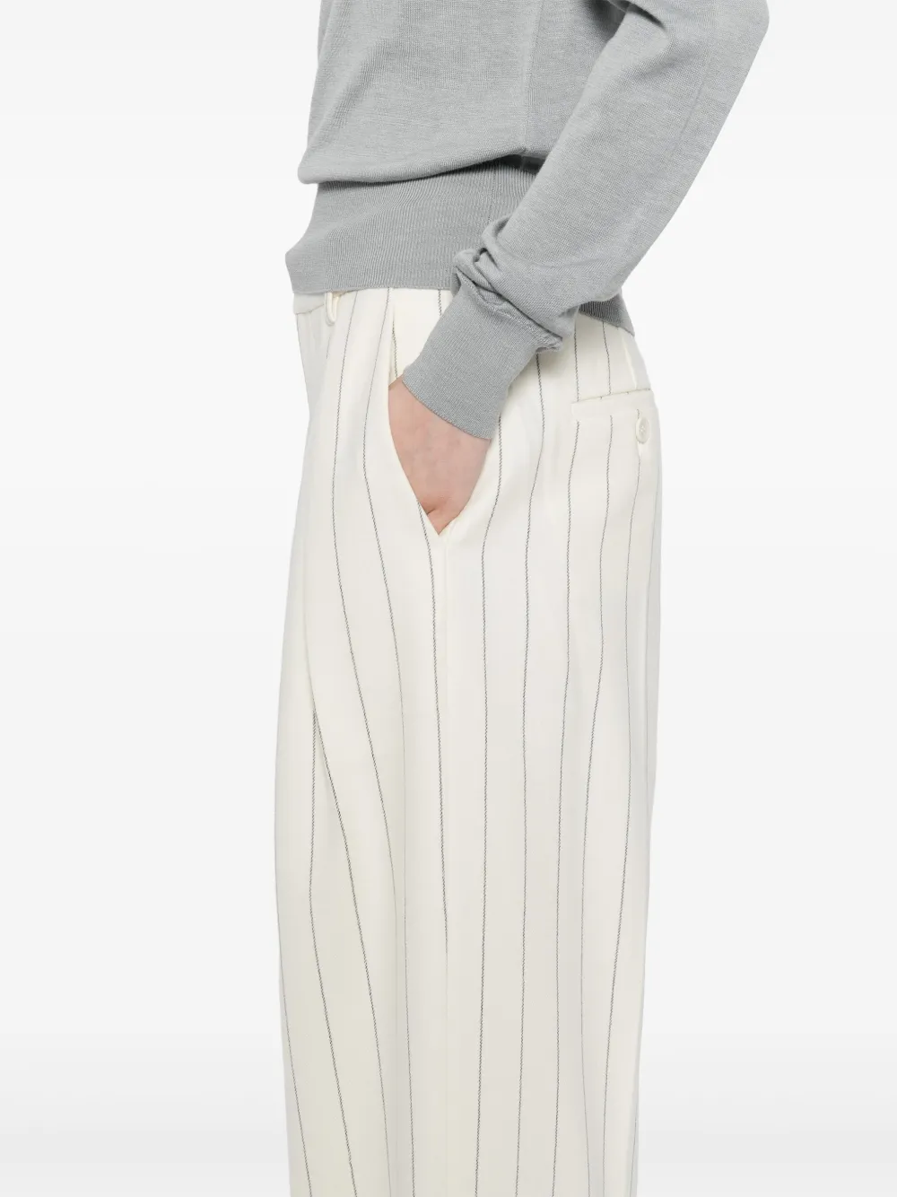LESS STRIPED STRAIGHT LEG PANTS