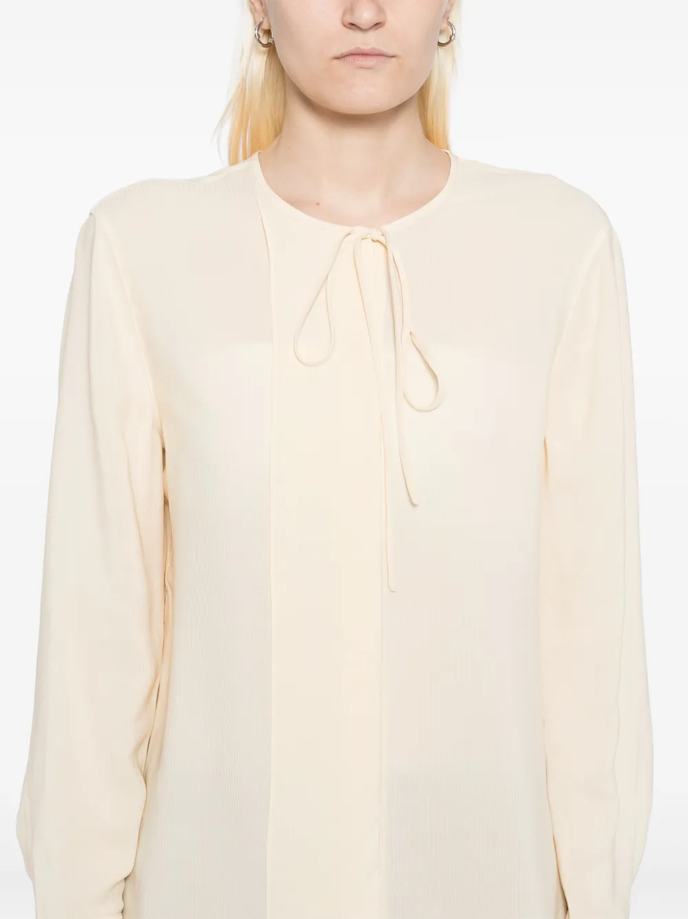 Shop Less Silk Shirt In Nude