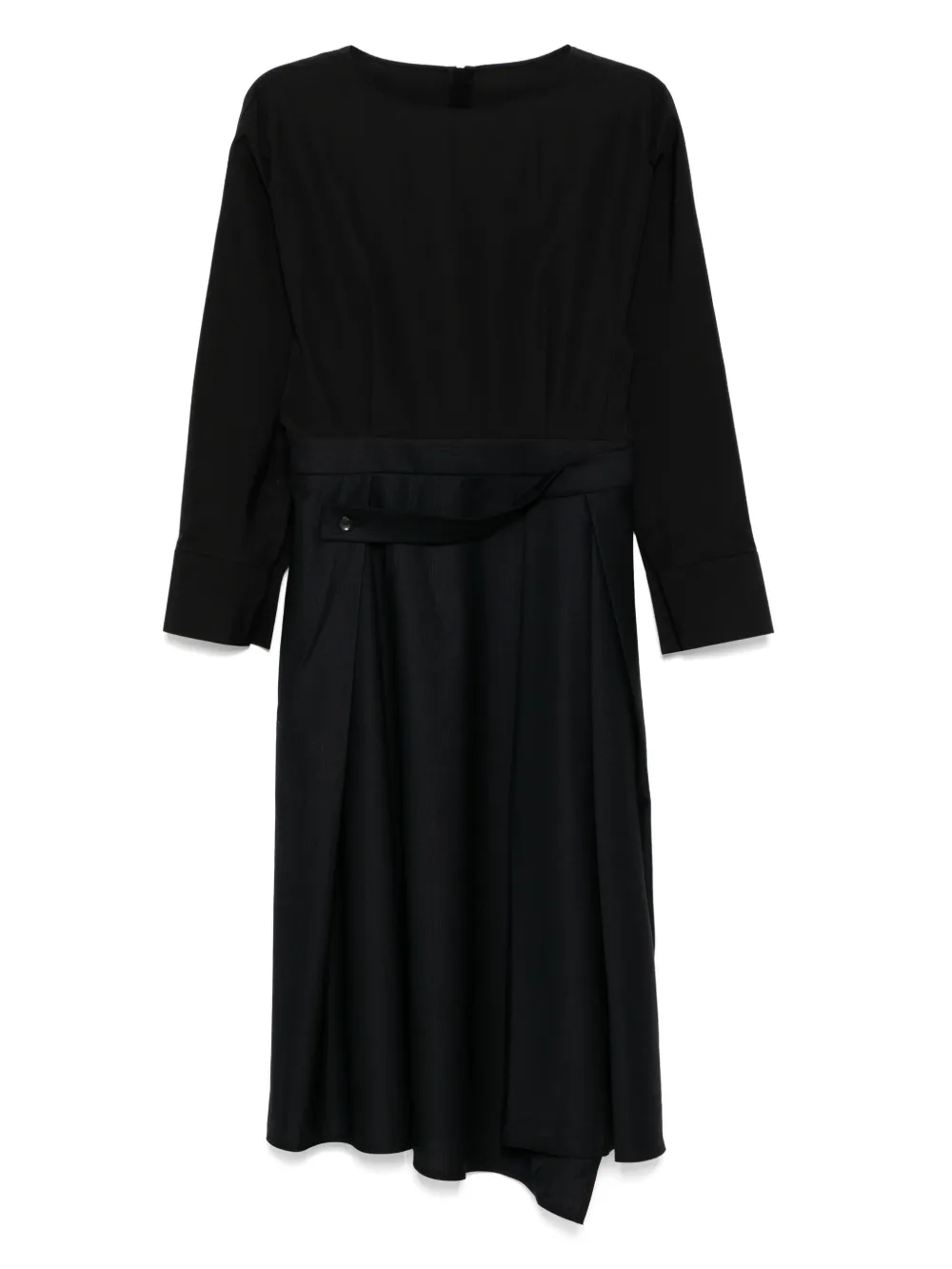 LESS X-SHAPED BLENDED JACQUARD LONG SLEEVED DRESS 