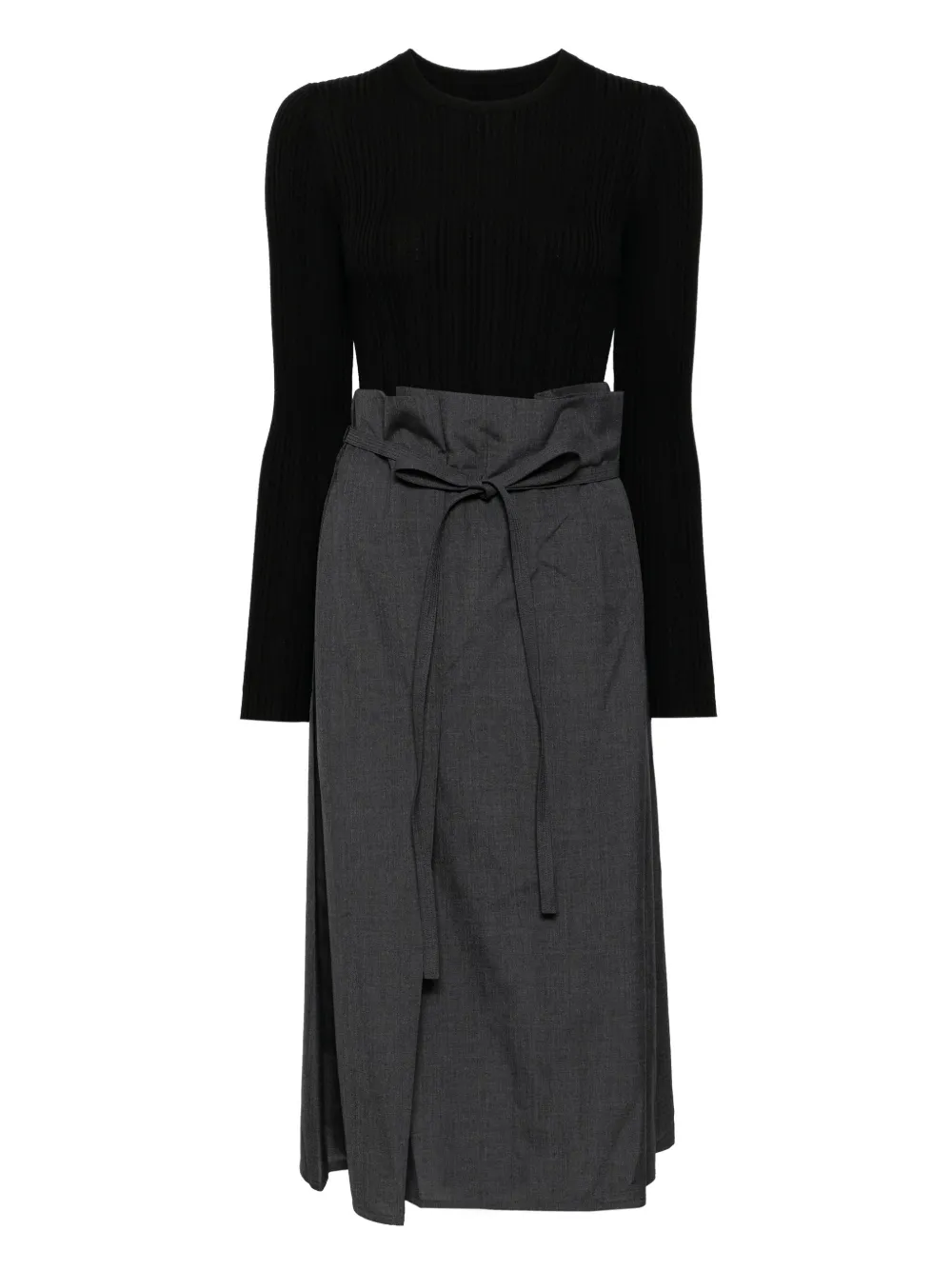 patchwork long sleeved dress