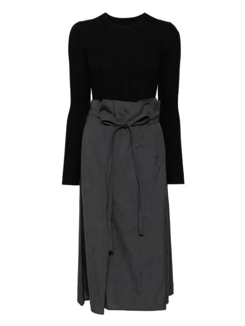LESS patchwork long sleeved dress