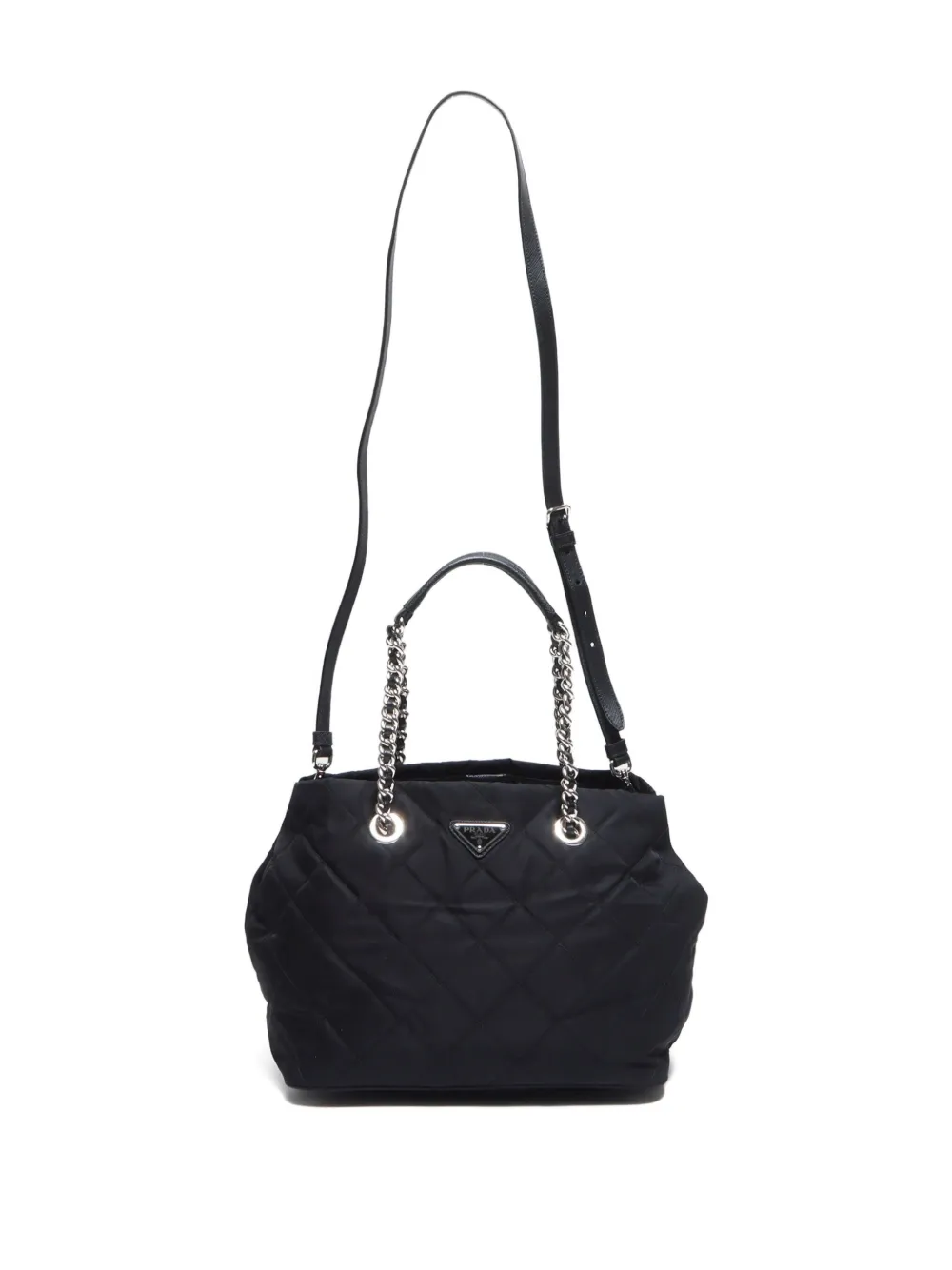 Pre-owned Prada 2010-2020s Tessuto Impuntu Tote Bag In 黑色
