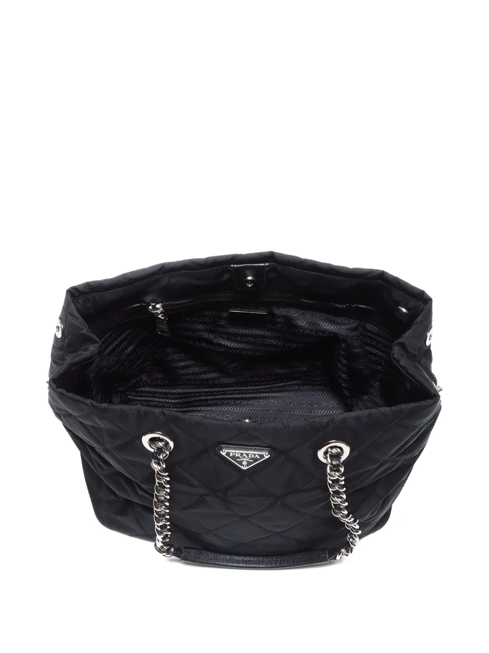 Pre-owned Prada 2010-2020s Tessuto Impuntu Tote Bag In 黑色