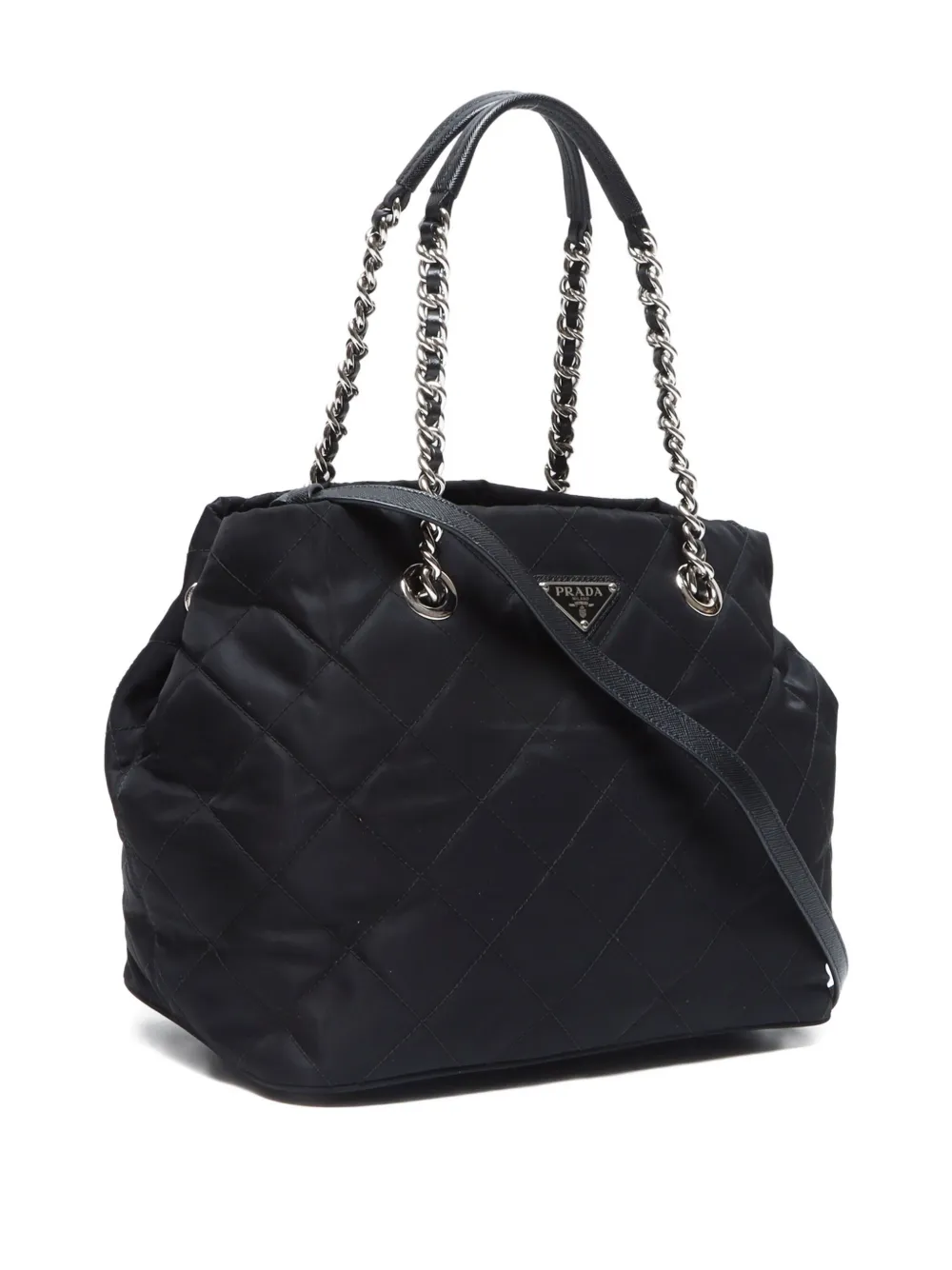 Pre-owned Prada 2010-2020s Tessuto Impuntu Tote Bag In 黑色