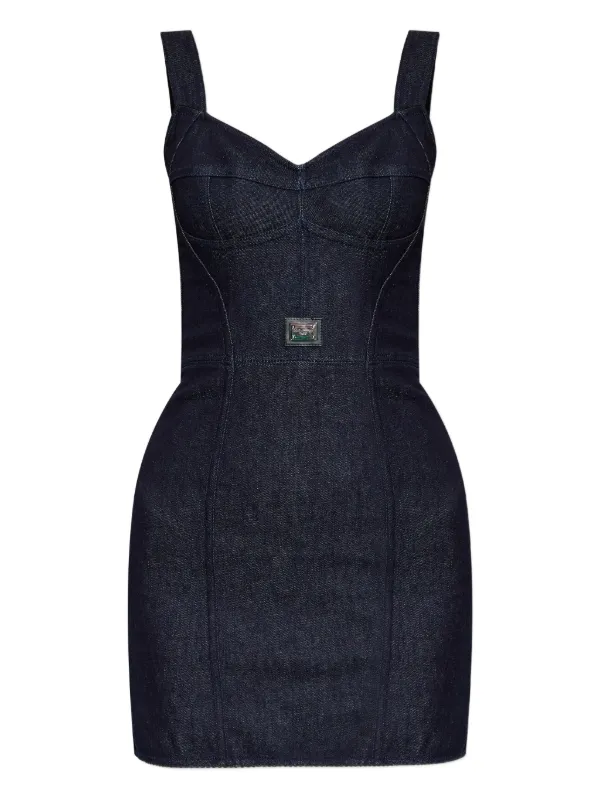 Dolce & Gabbana デニムドレス ブルー Dolce & Gabbana デニム ミニドレス | ブルー | FARFETCH JP