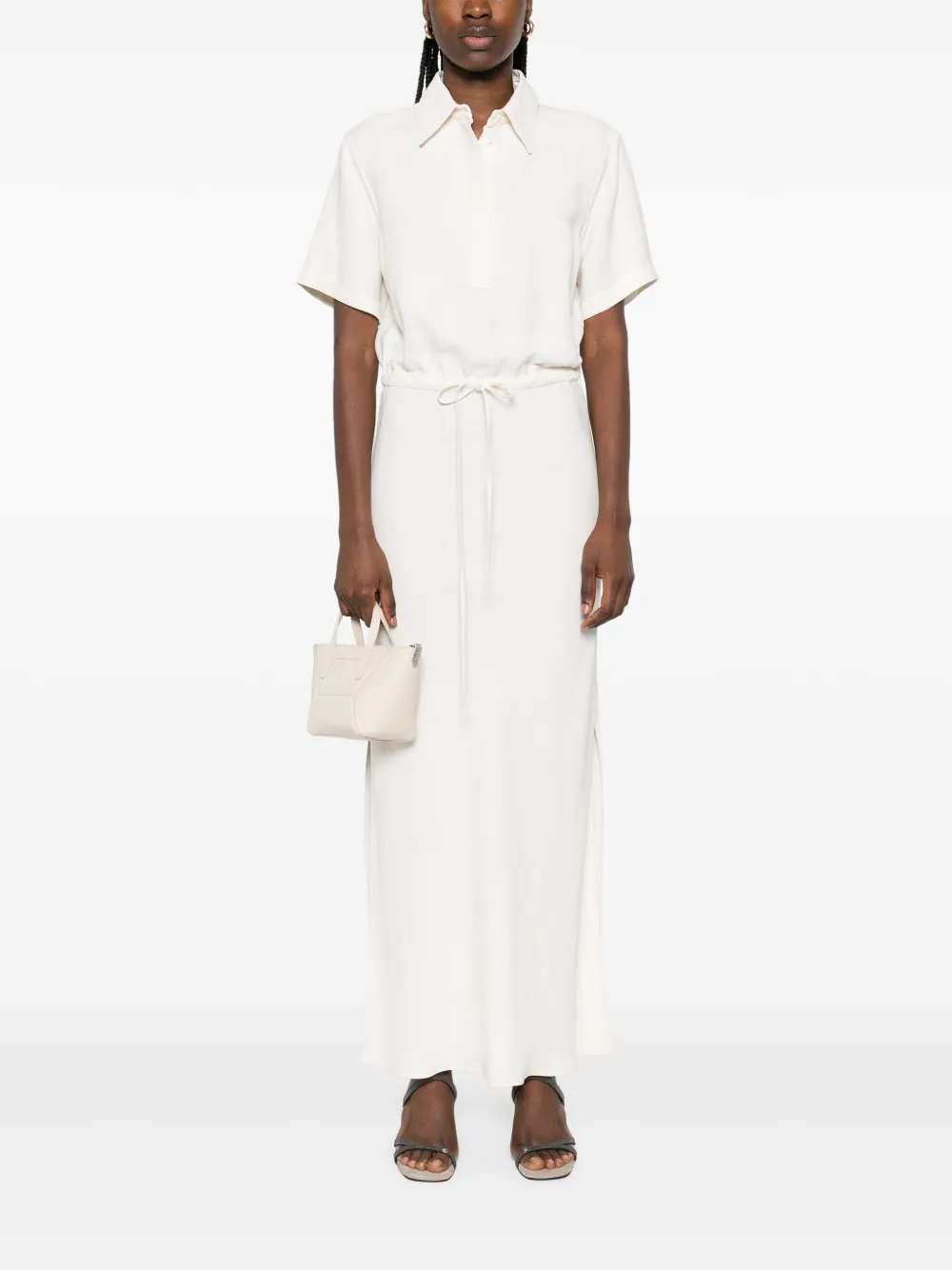 Brunello Cucinelli Maxi-jurk met korte mouwen - Beige