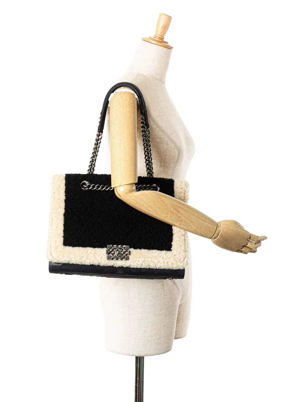 2015-2016 Large Shearling Boy Shopping Tote Bag