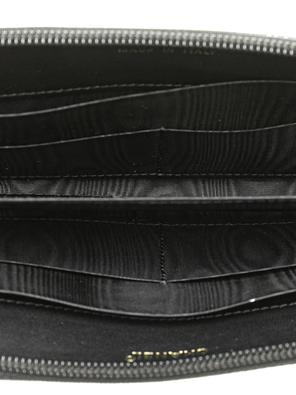 Pre-owned Chanel 2002-2003 Cc Caviar Zip Around Wallet Long Wallets In Black
