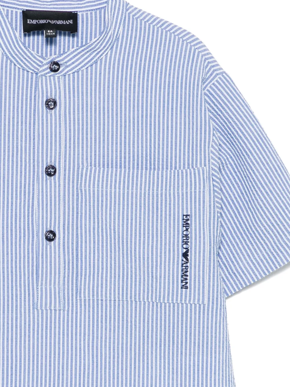 Emporio Armani Kids Shirt met geborduurd logo Blauw