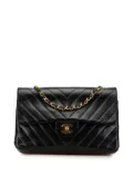 CHANEL Pre-Owned 1989-1991 Medium Classic Chevron Lambskin Double Flap shoulder bag - Black