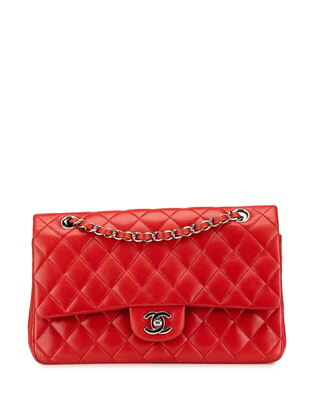 CHANEL Pre-Owned 2009-2010 Medium Classic Lambskin Double Flap shoulder bag | Red | Image 1
