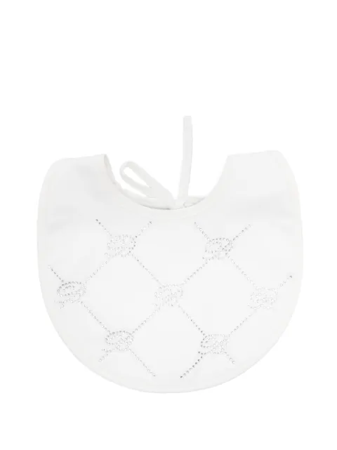 Miss Blumarine crystal-embellished logo bib
