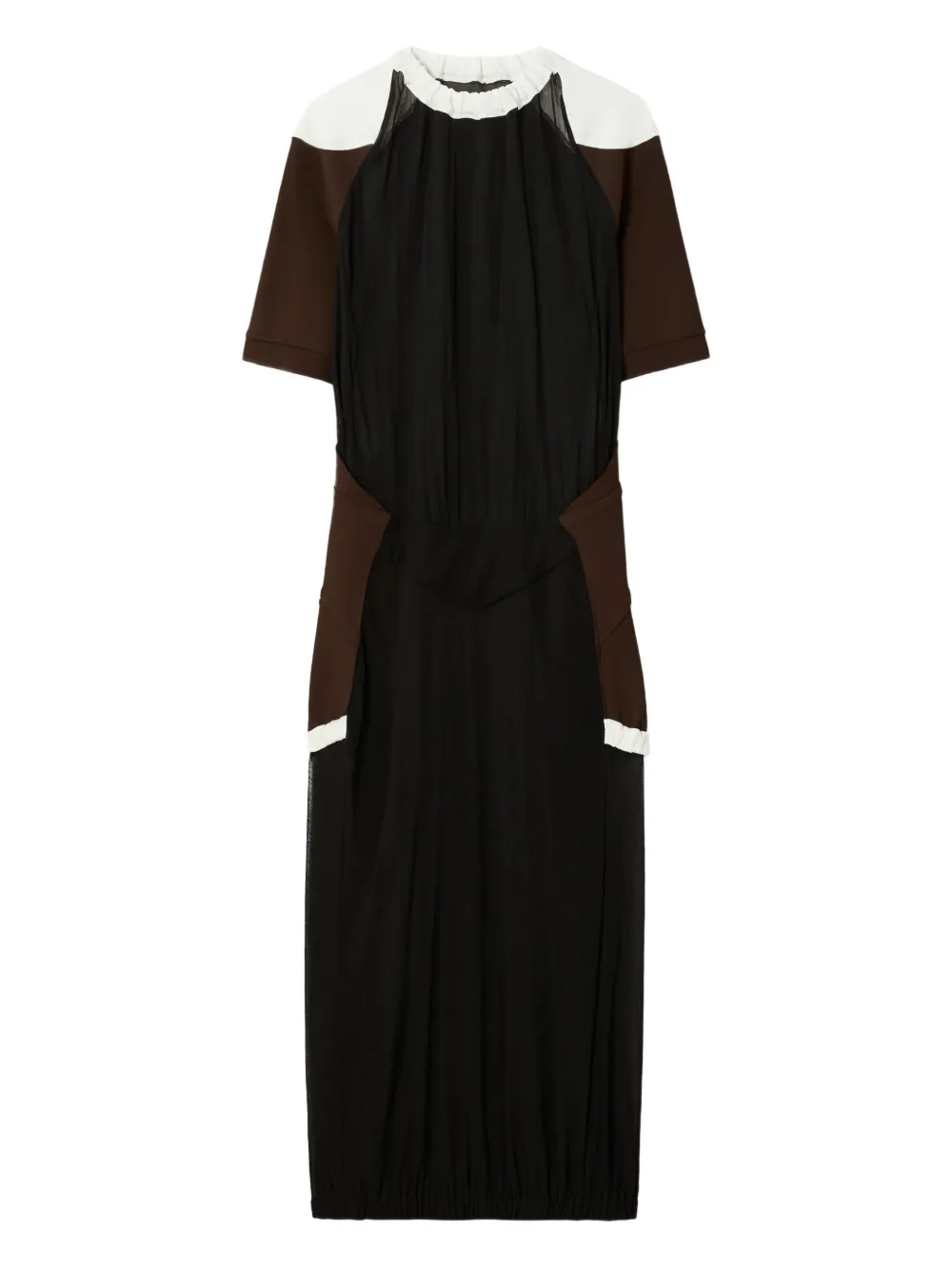 Tory Burch Midi-jurk met colourblocking Zwart