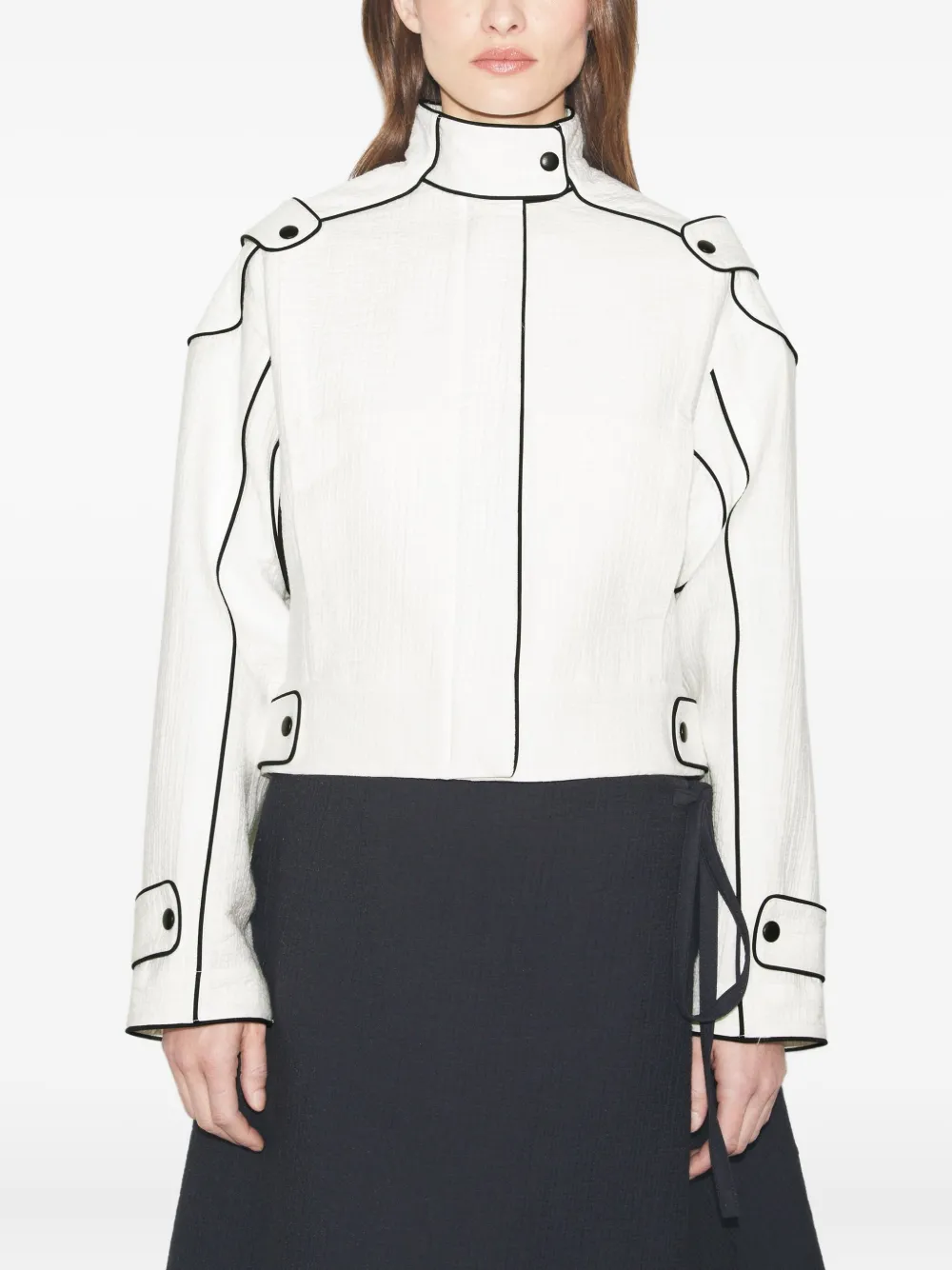 Tory Burch Cropped jack met contrasterende stiksels Wit