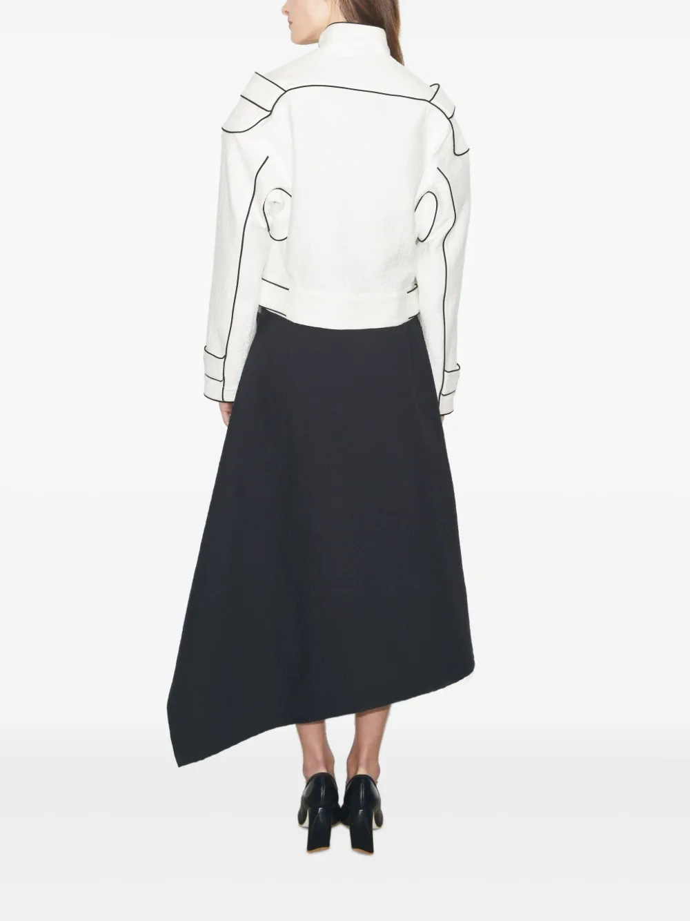 Tory Burch Cropped jack met contrasterende stiksels Wit