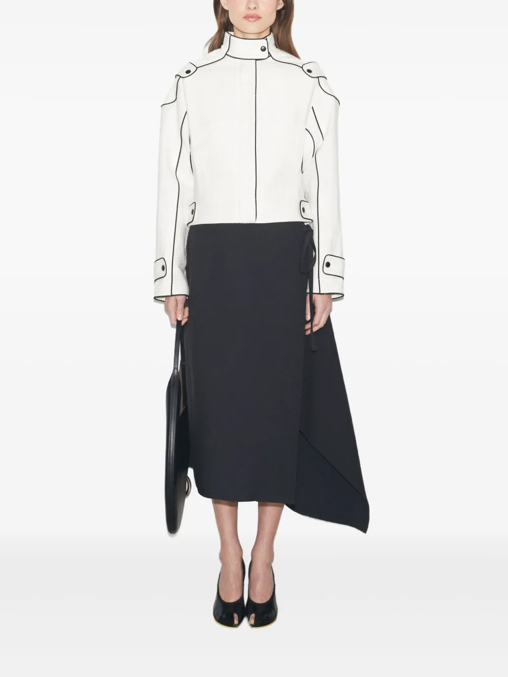 Tory Burch Cropped jack met contrasterende stiksels Wit
