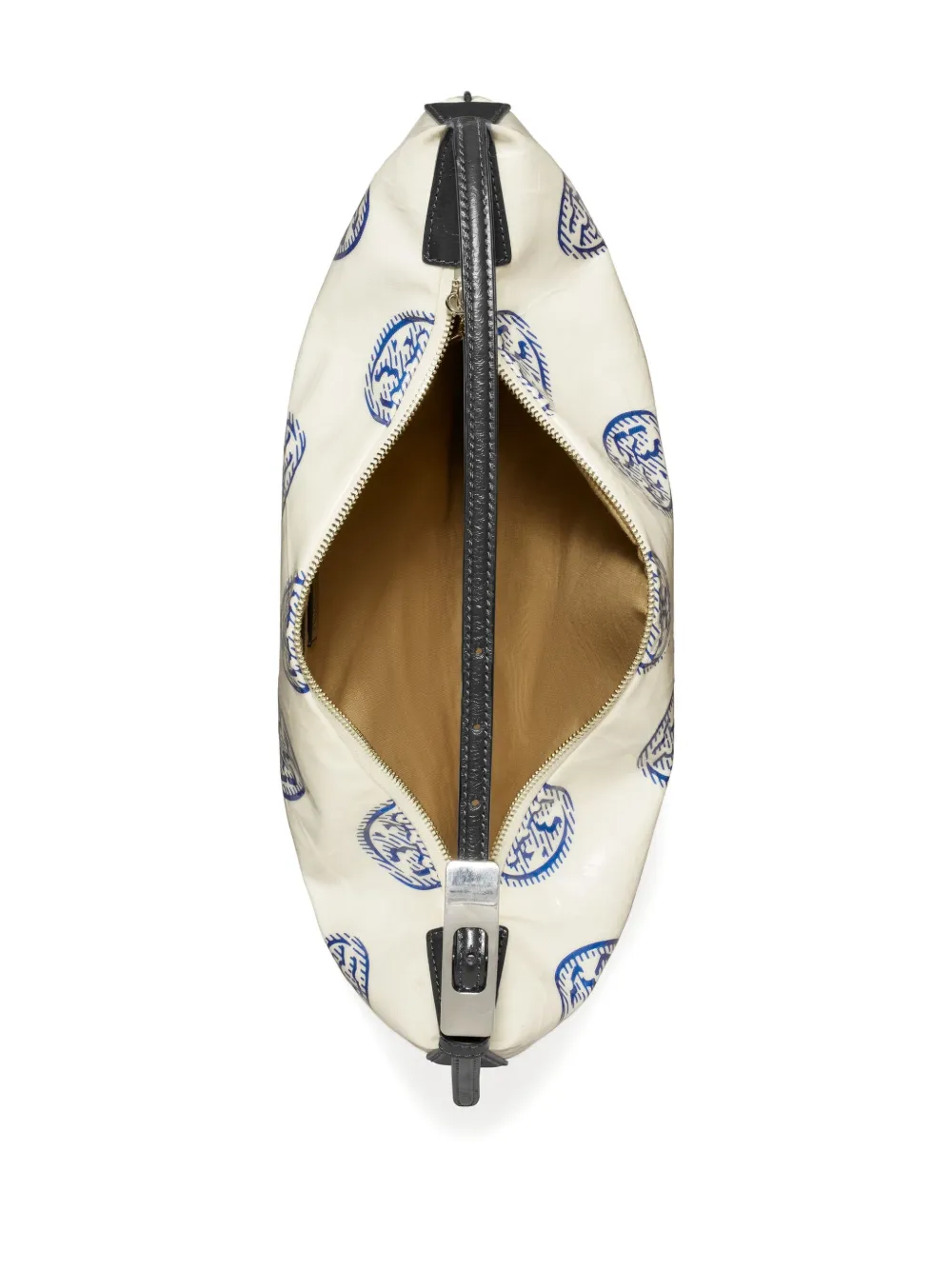 Tory Burch Schoudertas met monogram-print Beige