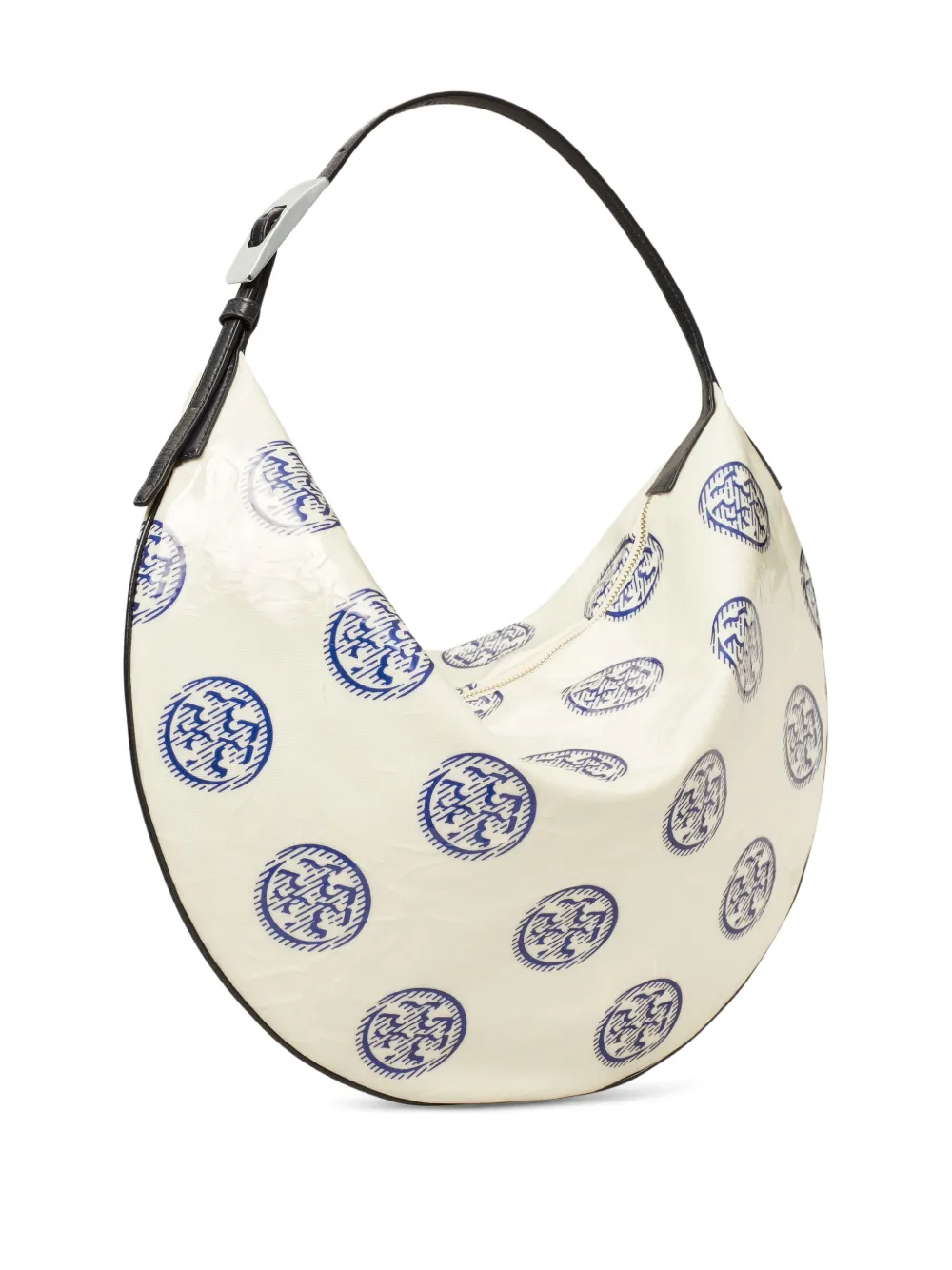 Tory Burch Schoudertas met monogram-print Beige