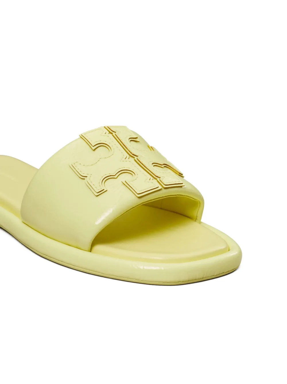 Tory Burch Double T glossy slider sandals Yellow