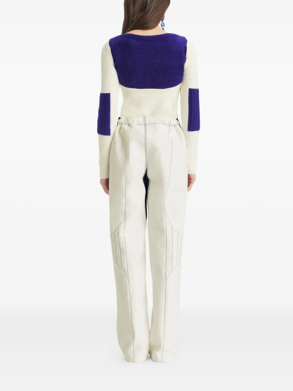 Tory Burch Drawstring Wide-leg Trousers In White