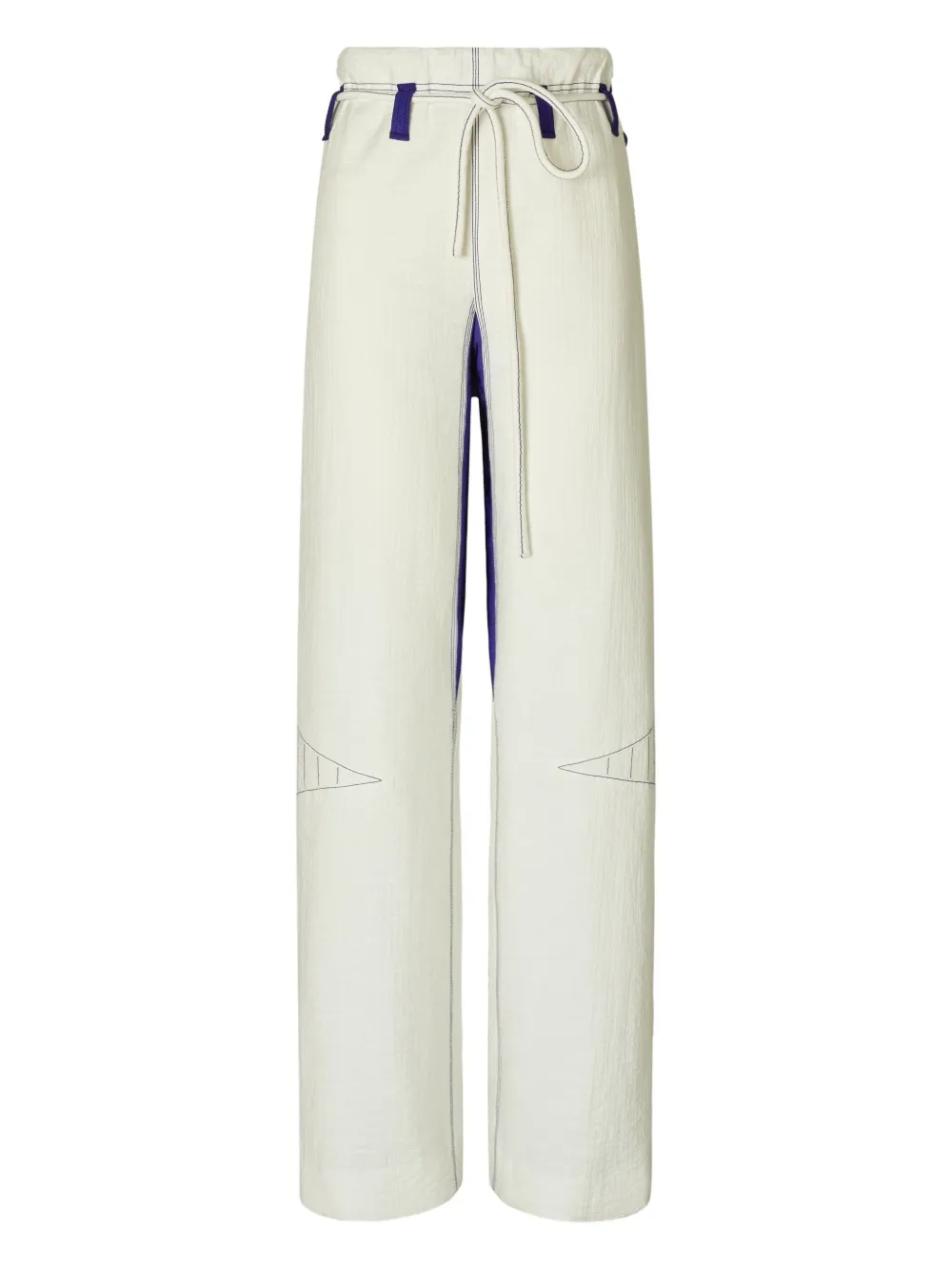 Tory Burch Drawstring Wide-leg Trousers In White