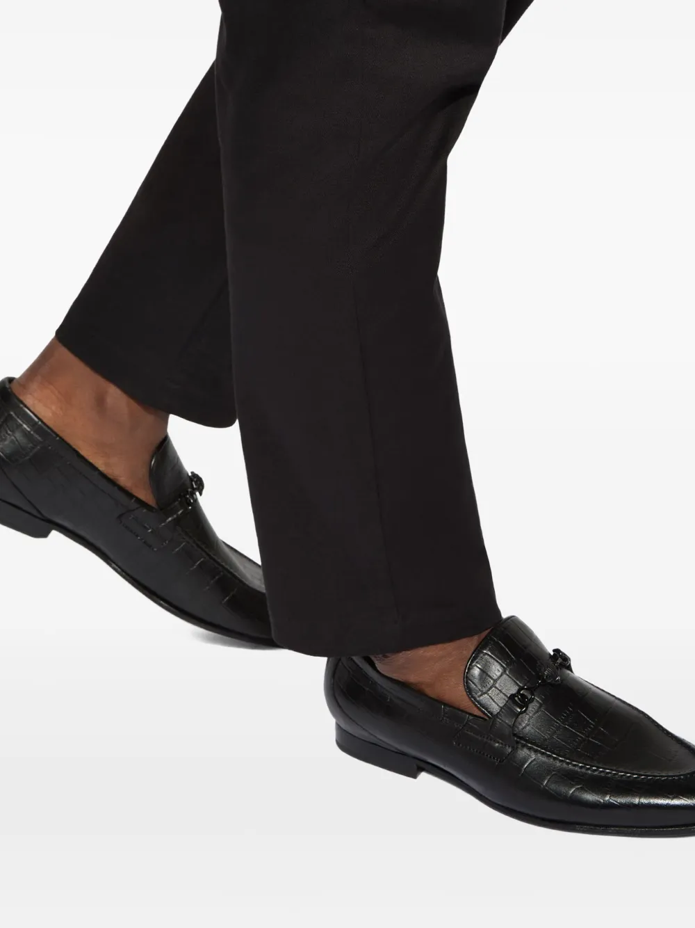 Kurt Geiger London Alton loafers met krokodillen-reliëf Zwart
