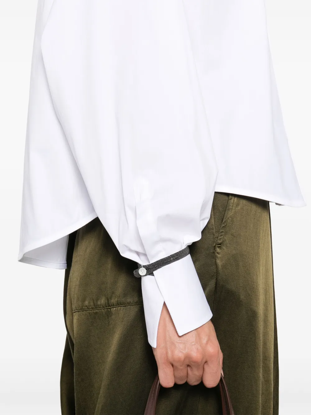 Brunello Cucinelli Gesmockte blouse Wit