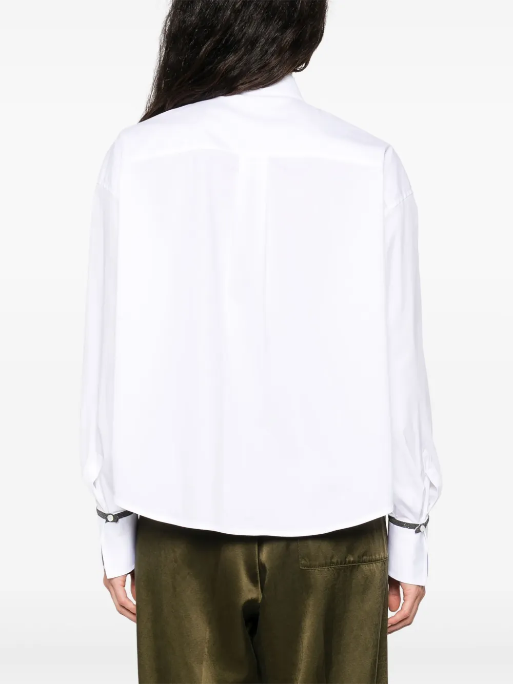 Brunello Cucinelli Gesmockte blouse Wit