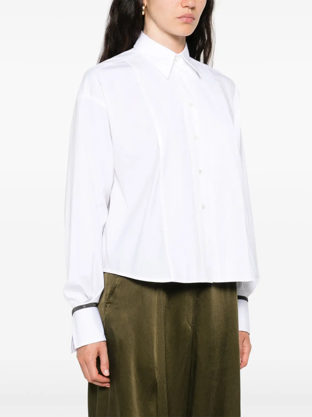 Brunello Cucinelli Gesmockte blouse Wit