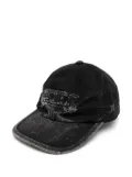 Juun.J denim embroidered ball cap - Black