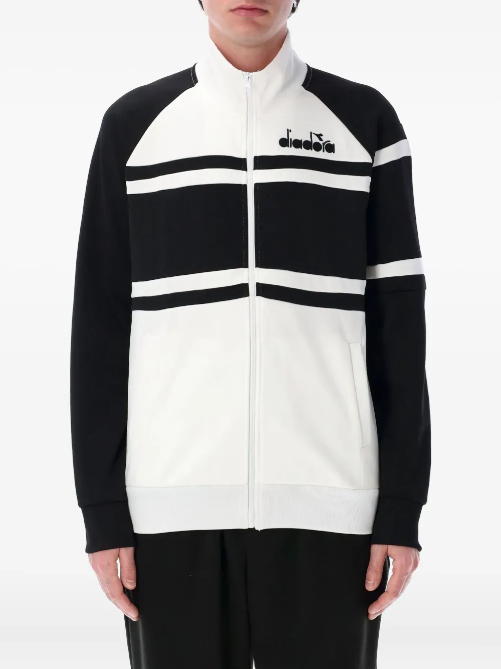 Diadora colour-block zip-up sweatshirt | White | Image 1