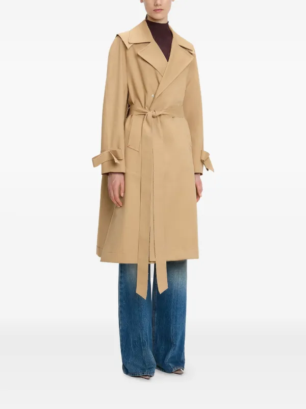 Victoria Beckham Raglan Belted Trench Coat | Neutrals | FARFETCH