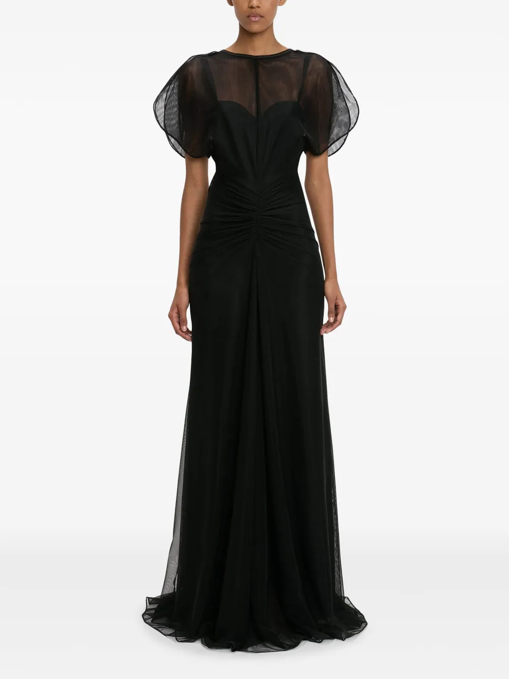 VICTORIA BECKHAM SHEER-OVERLAY DRESS 