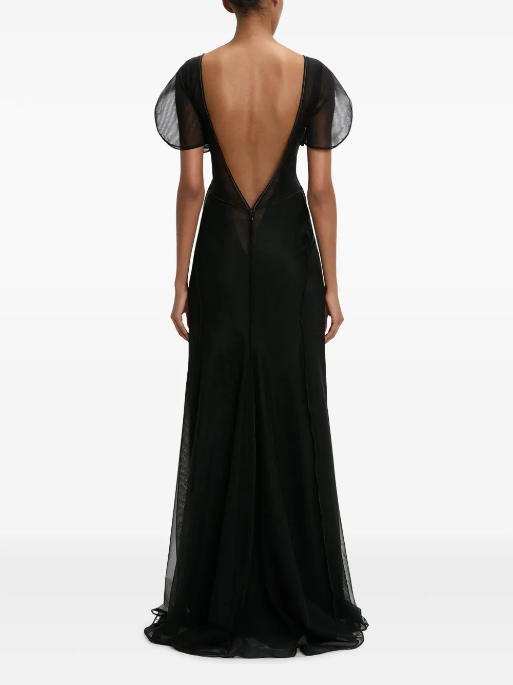 VICTORIA BECKHAM SHEER-OVERLAY DRESS 