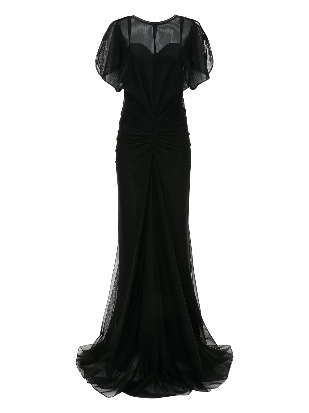 Shop Victoria Beckham Sheer-overlay Dress In Black