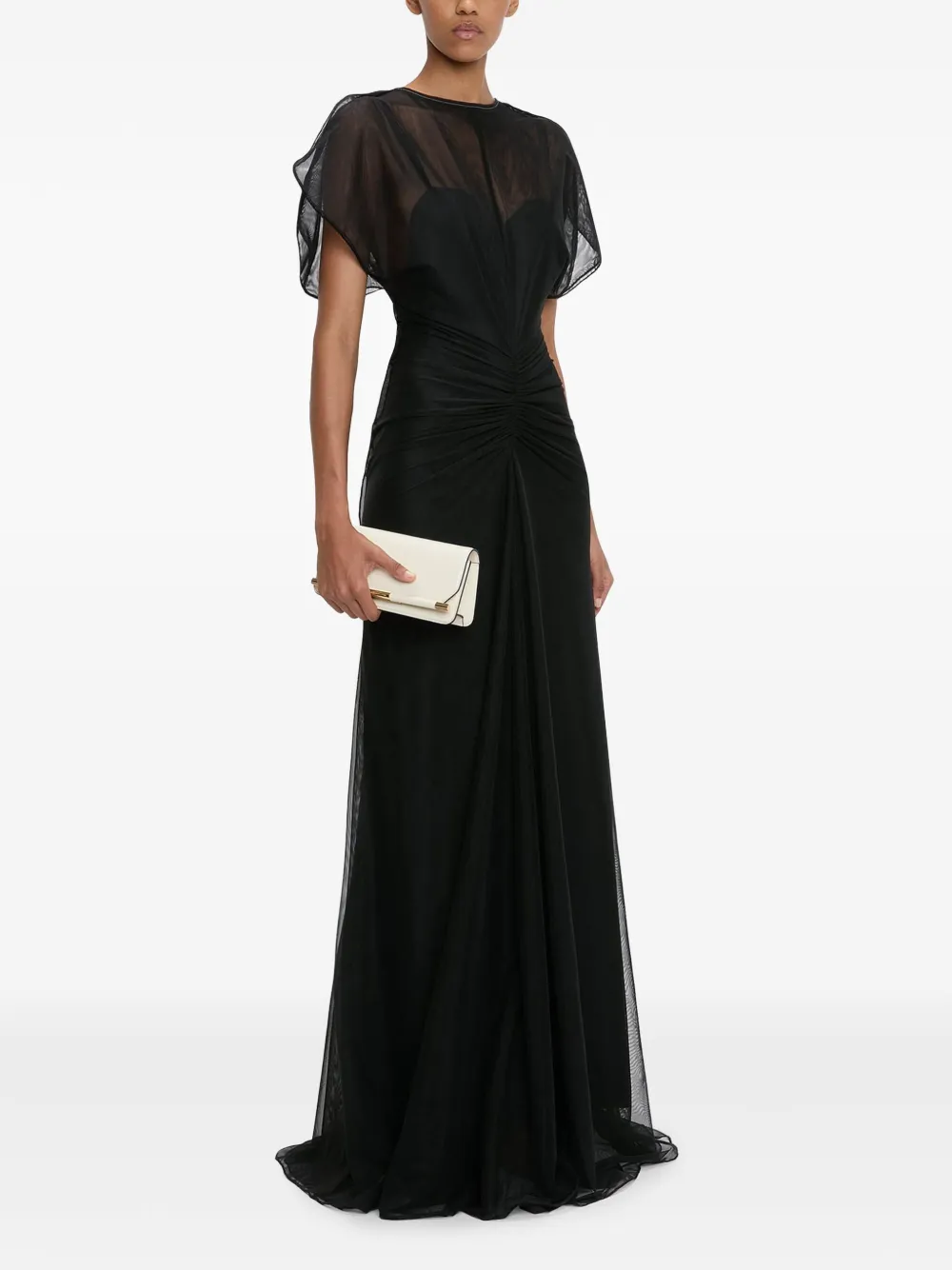 VICTORIA BECKHAM SHEER-OVERLAY DRESS 